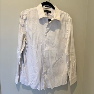 Banana Republic White Dress Shirt with Pinstripes